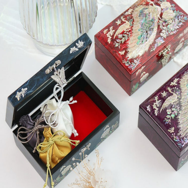 Mother-of-Pearl Inlaid Hanji Jewelry Box 16cm