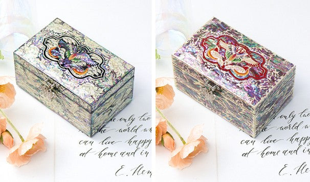 Mother-of-Pearl Compact Mini Jewelry Box
