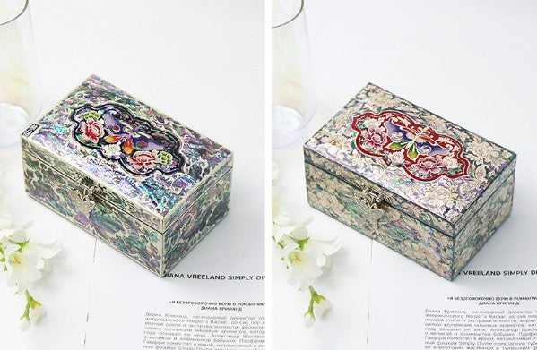 Mother-of-Pearl Compact Mini Jewelry Box