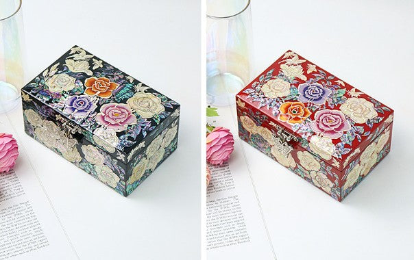 Mother-of-Pearl Compact Mini Jewelry Box