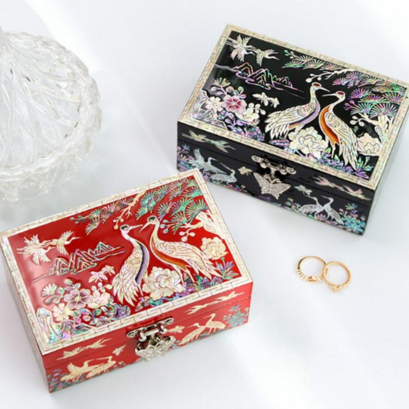 Mother-of-Pearl Inlaid Mini Jewelry Box 13cm