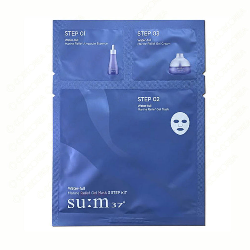 SUM37 Waterfull Marine Relief Gel Mask 3 Steps 10ea 1Box