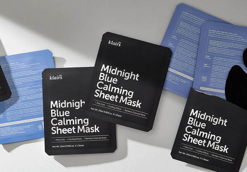 Klairs Midnight Blue Calming Sheet Pack 10ea Set Korean skincare Kbeauty Cosmetics