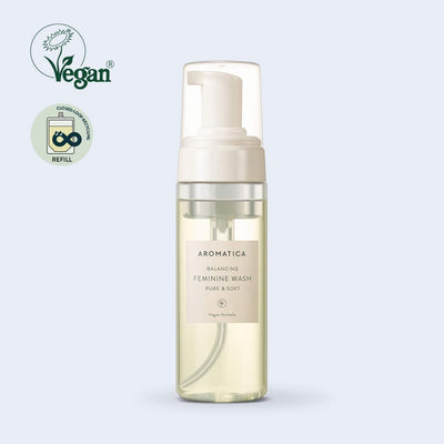 ארומטיקה תרחיץ נשי טהור ורך, ארומטיקה, פריט חובה, תכשיר ניקוי לא מגרה לחלוטין העשוי מחומרי ניקוי משמן שקדים ממקור טבעי, וללא ניחוחות מלאכותיים, תרחיץ נשי שפותח במיוחד לאזורים אינטימיים, במקום סבון רגיל ותרחיץ גוף.