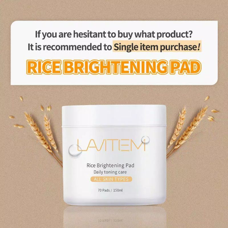 LAVITEM Rice Brightening Pad 70ea 150ml.