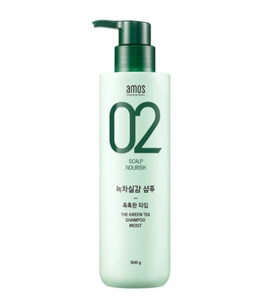 AMOS The Green Tea Shampoo Moist, Cleaner Scalp Environment, Lightweight, Hair Care