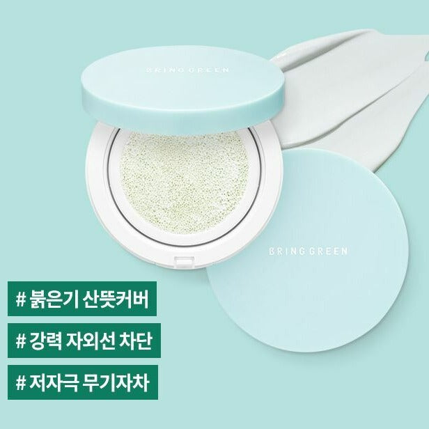 BRING GREEN Tea Tree Cica Tone Up Sun Cushion 15g SPF50+PA++++.