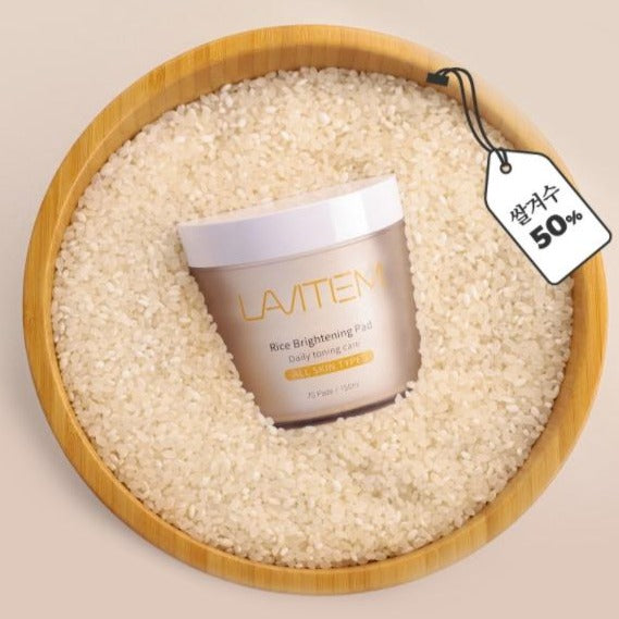 LAVITEM אורז הבהרת כרית 70ea 150ml קוריאני טיפוח העור Kbeauty קוסמטי