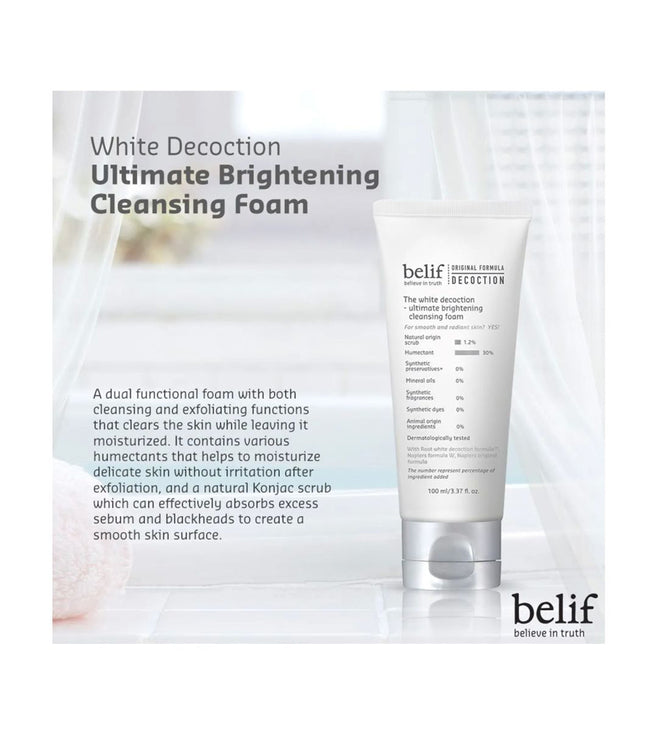 BELIF The White Decoction - Ultimate Brightening Cleansing Foam 100ml.