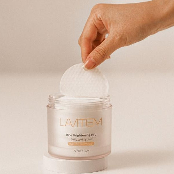 LAVITEM אורז הבהרת כרית 70ea 150ml קוריאני טיפוח העור Kbeauty קוסמטי