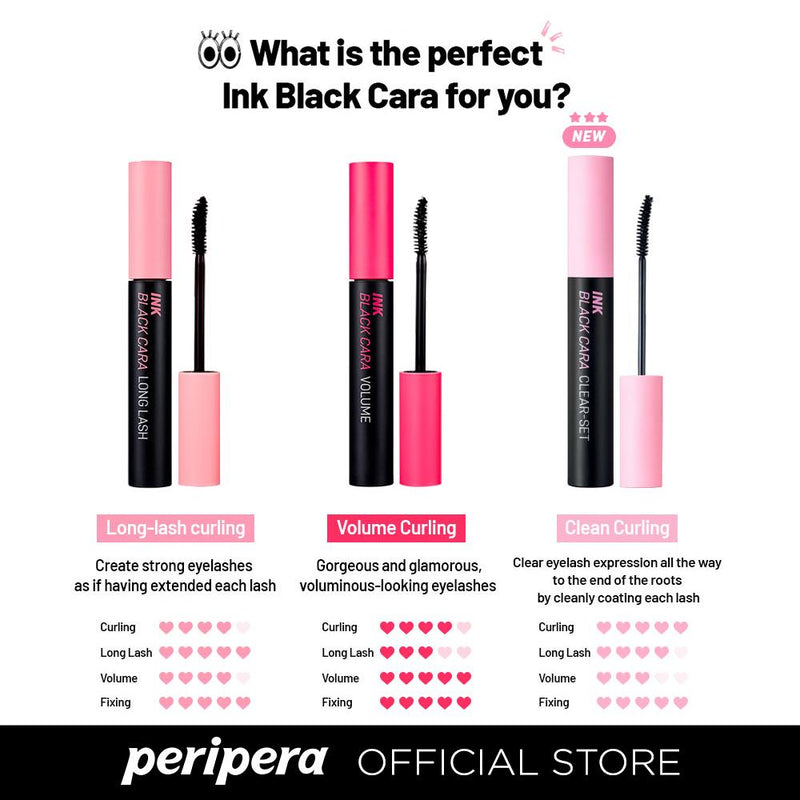 PERIPERA Ink Black Cara (3Type) Korean Kbeauty Cosmetics