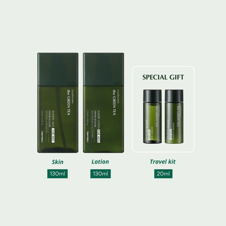 TONYMOLY The Green Tea True Biome For Men Set 4items.