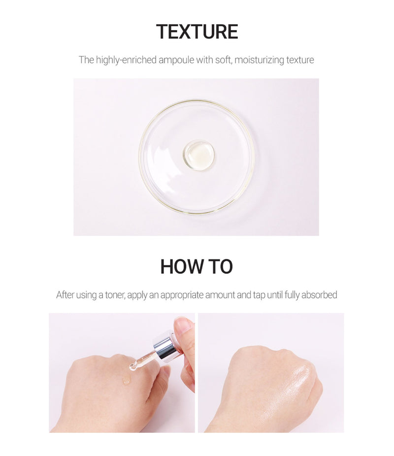 Highly enriched, Moisturized texture, After using toner, Tap until fully absorbed
