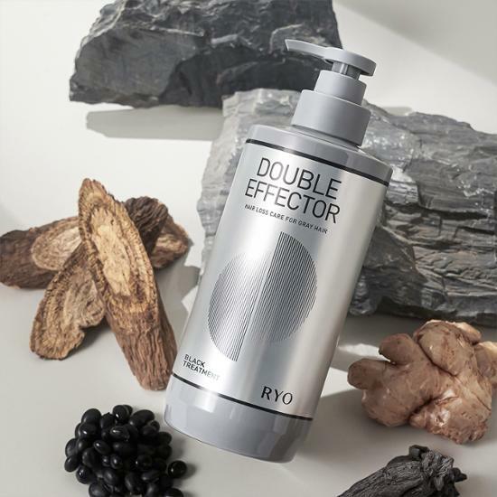 RYO Double Effector Hair Loss Care For Gray Hair Black Treatment 543ml.
