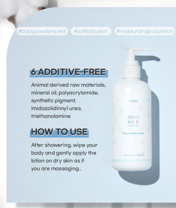 ETUDE HOUSE Petit Bijou Cotton Snow Moisture Body Lotion 300ml.