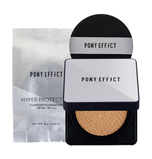 Fond De Teint Cushion Pony Effect Zoom-in Mesh - SPF50+ PA++++, 15g, Effet Dewy, Corée