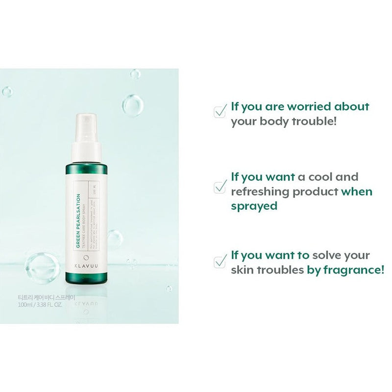KLAVUU Green Pearlsation Teatree Care Body Spray 100ml.