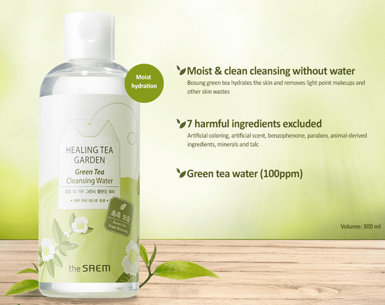 THE SAEM Healing Tea Garden Green Tea Cleansing Water 300ml.