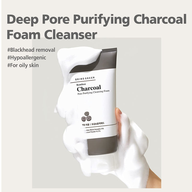 BRING GREEN Bamboo Charcoal Pore Purifying Cleansing Foam 300ml.