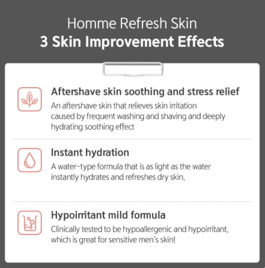 FATION Homme Refresh Skin 150ml Korean skincare Kbeauty Cosmetics