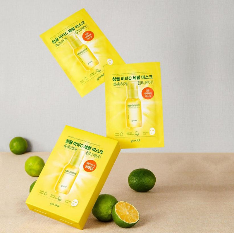 GOODAL Green Tangerine Vita C Dark Spot Serum Sheet Mask 30ml *5ea.