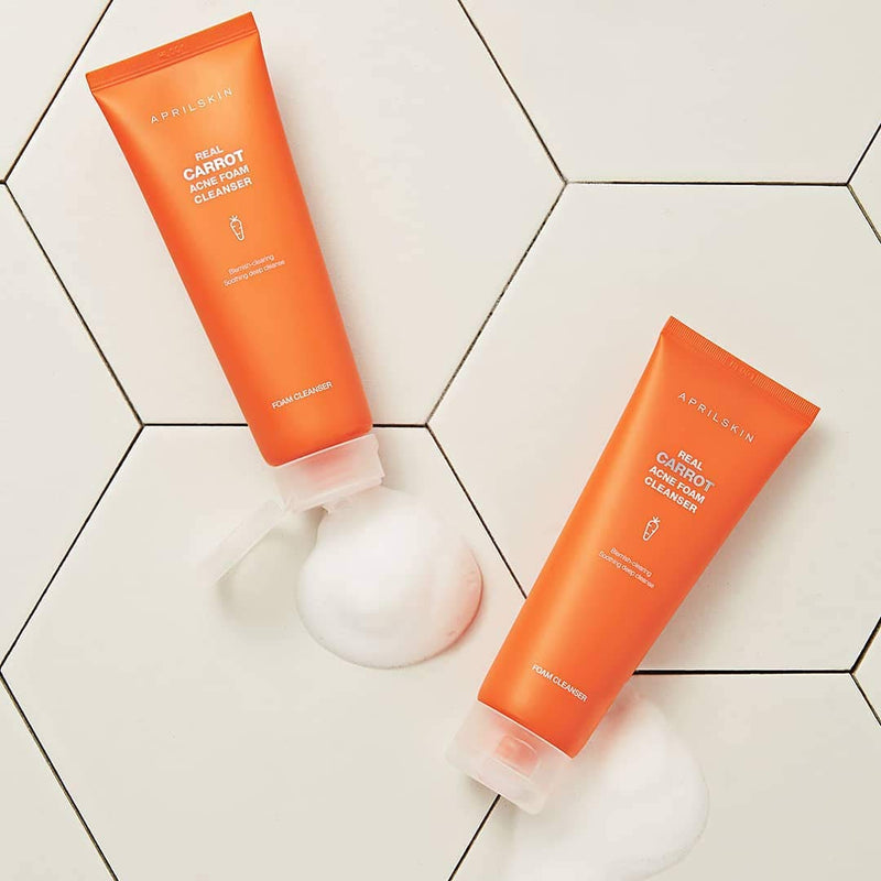 APRILSKIN Real Carrotene Acne Foam Cleanser 120ml.