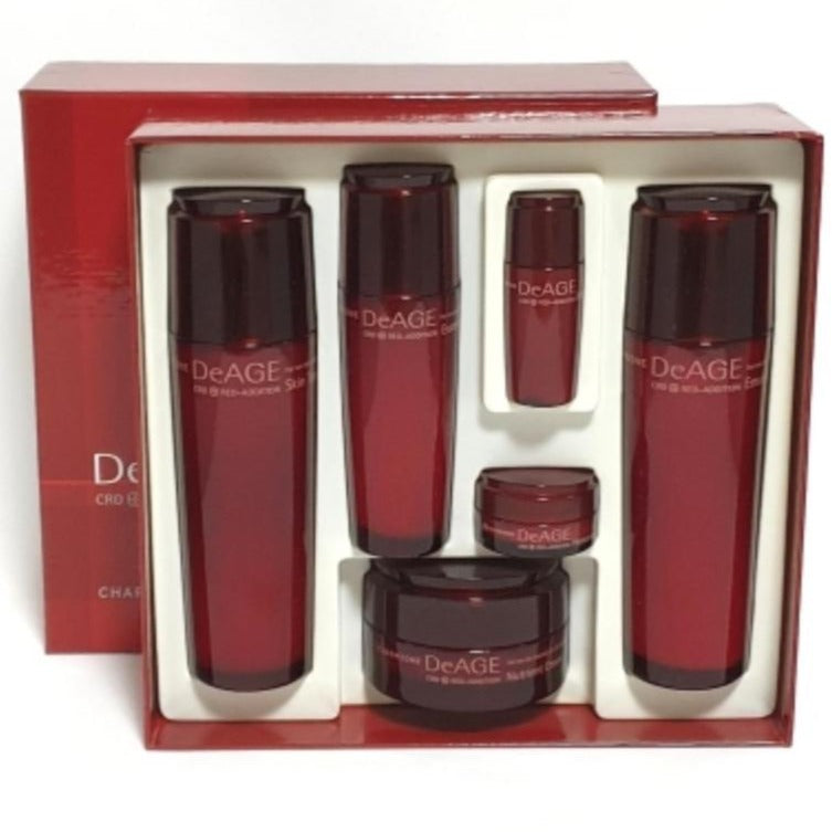 Charm Zone, CHARM ZONE DeAGE RED-ADDITION Toner Emulsion Cream Essence Set, Natural, Cosmetic Set, Moisturizing