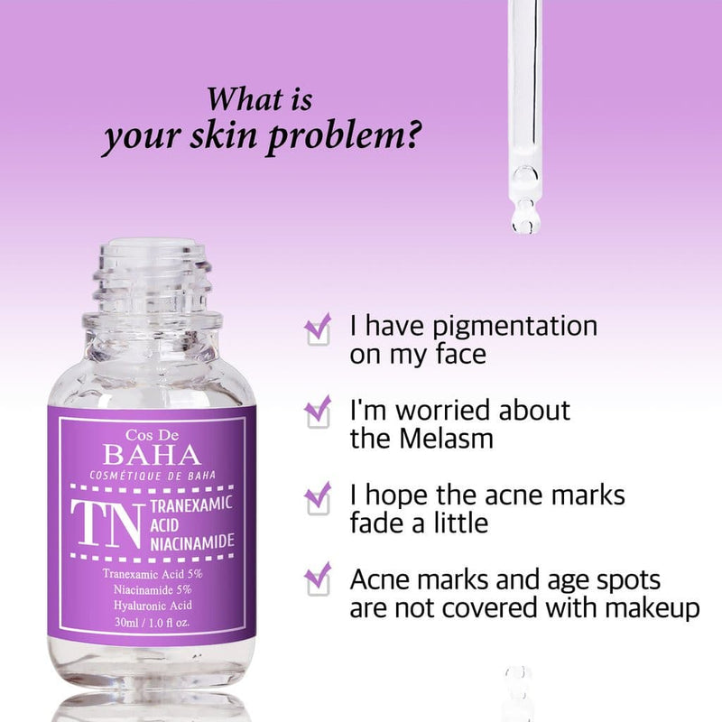 Cos De BAHA TN Tranexamic חומצה ניאצינמיד סרום 30ml קוריאני לטיפוח העור Kbeauty קוסמטי