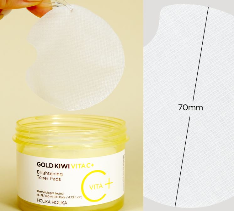 HOLIKA HOLIKA Gold Kiwi Vita C+ Brightening Toner Pads 140ml 80ea.