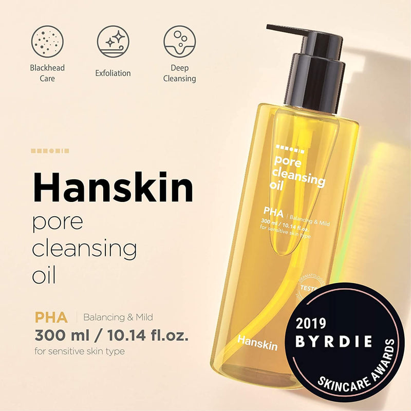 HANSKIN Pore Cleansing Oil (PHA) 300ml Korean skincare Kbeauty Cosmetic