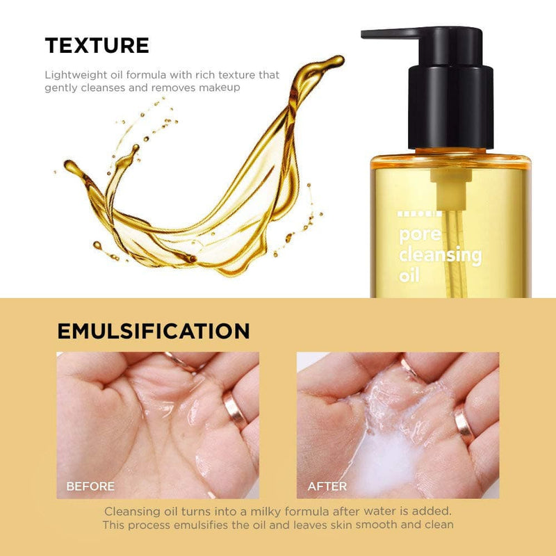 Lightweight oil formula, Gently cleanses, Removes makeup, Watery
