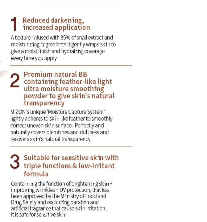 MIZON Snail Repair Intensive BB Cream SPF50+ PA+++ 20ml.