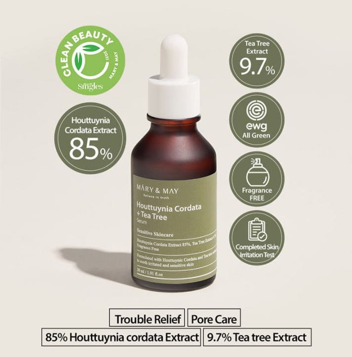 Mary&May Houttuynia Cordata + Tea Tree Serum 30ml.