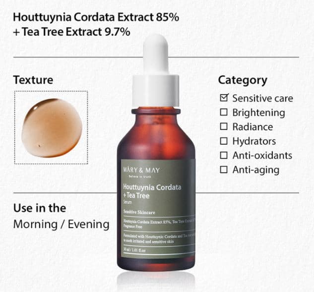 Mary&May Houttuynia Cordata + Tea Tree Serum 30ml.