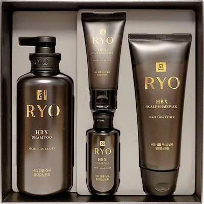 RYO HBX Shampoo Scalp Hairpack Hair Loss Relief Set.