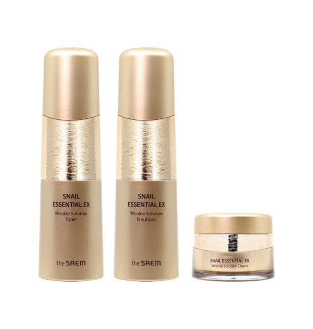 THE SAEM Snail Essential EX Wrinkle Soultion Skin Care 2 Set.