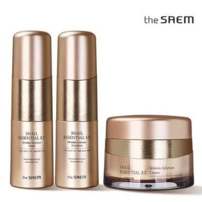 THE SAEM Snail Essential EX Wrinkle Soultion Skin Care 2 Set.