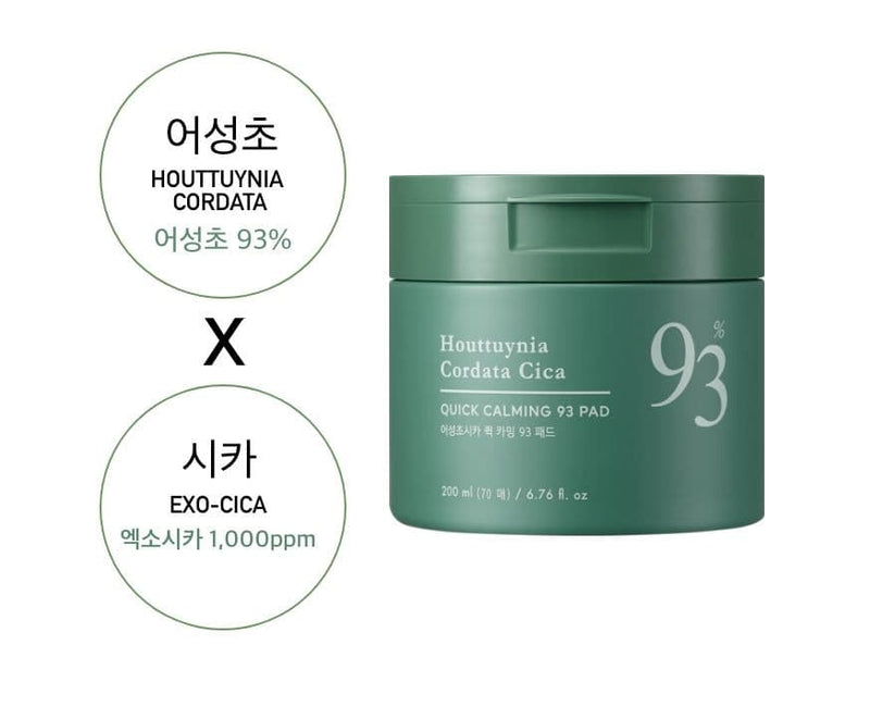 TONYMOLY Houttuynia Cordata Cica Quick Calming 93 Pad 200ml.