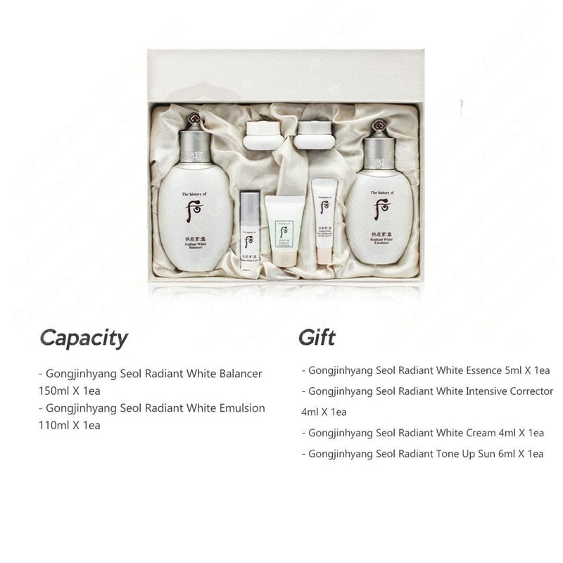 THE HISTORY OF WHOO Gongjinhyang Seol Radiant White 2pcs Set.