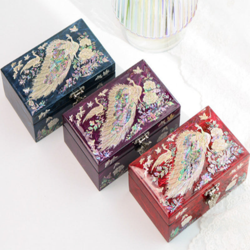 Mother-of-Pearl Inlaid Hanji Jewelry Box 16cm