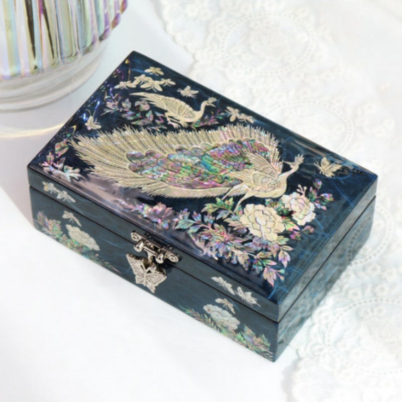 Mother-of-Pearl Inlaid Hanji Jewelry Box 16cm