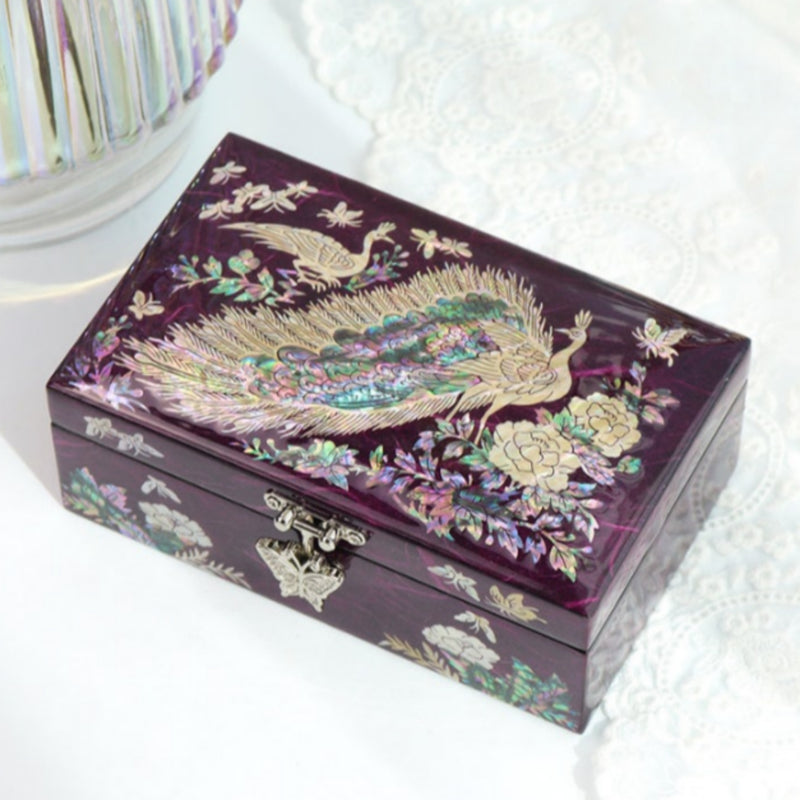 Mother-of-Pearl Inlaid Hanji Jewelry Box 16cm