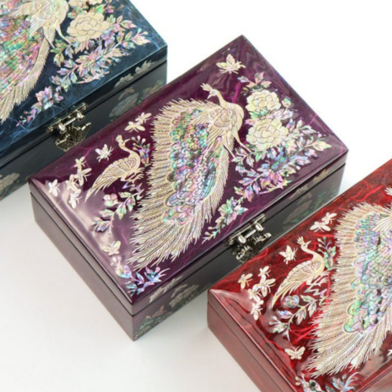 Mother-of-Pearl Inlaid Hanji Jewelry Box 16cm