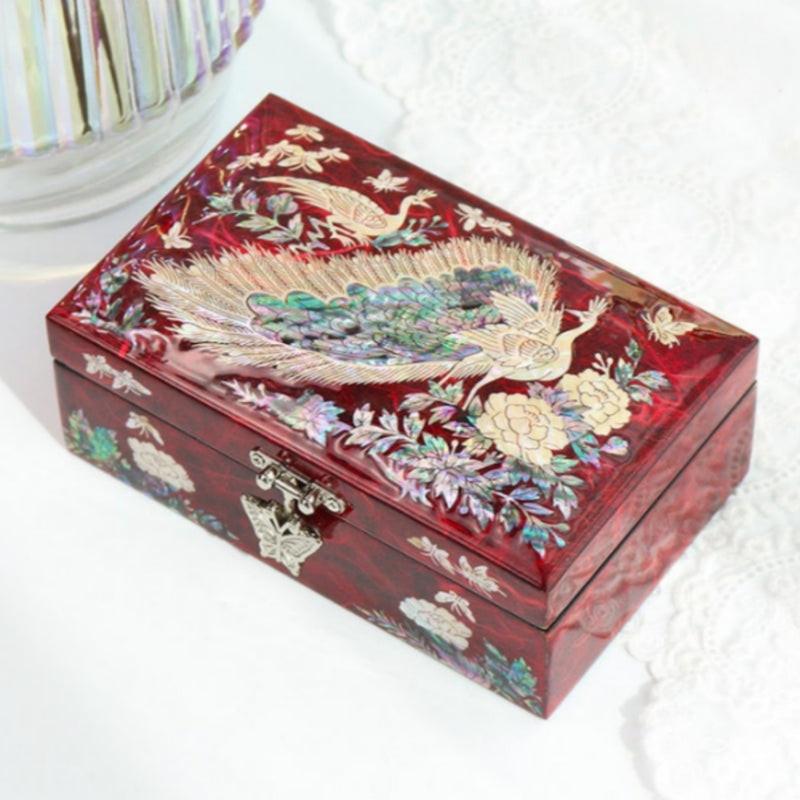 Mother-of-Pearl Inlaid Hanji Jewelry Box 16cm