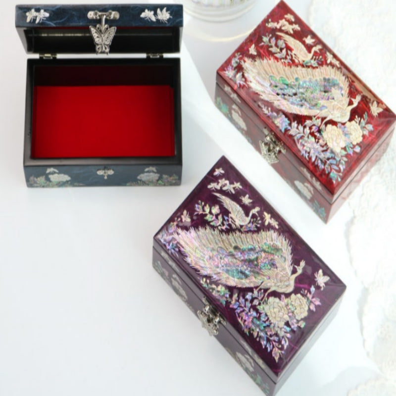 Mother-of-Pearl Inlaid Hanji Jewelry Box 16cm