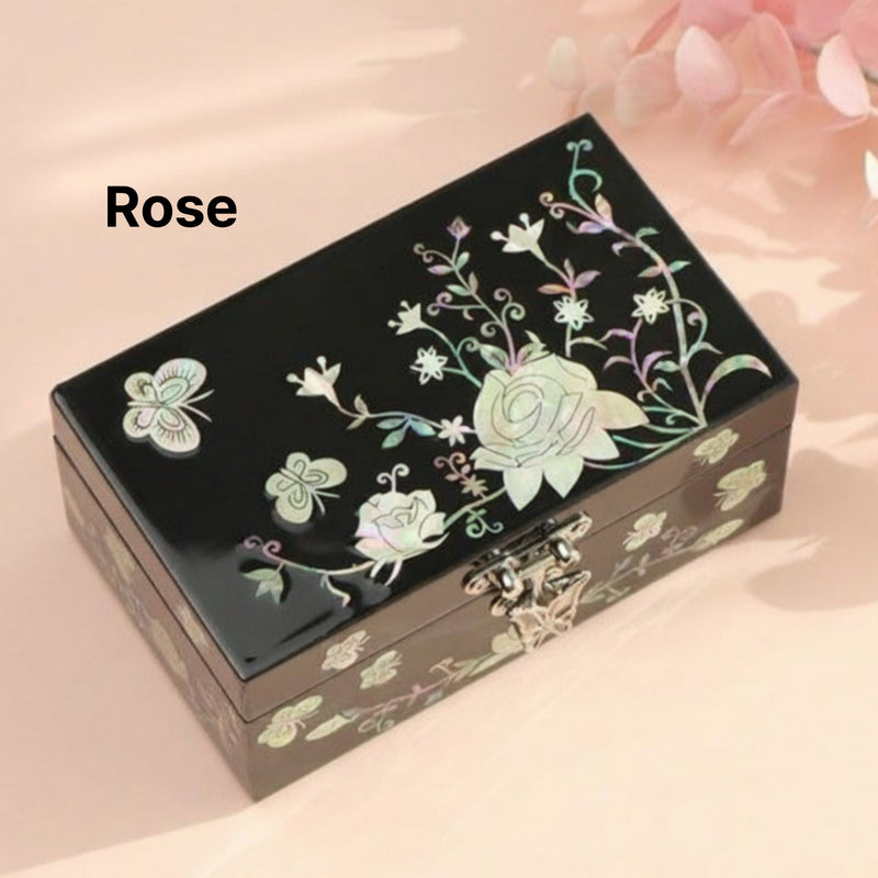 Mother-of-Pearl Floral Jewelry Box