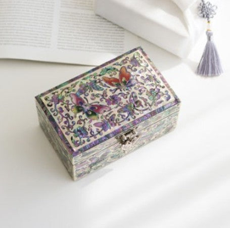 Colored Mother-of-Pearl Mini Jewelry Box 13.5cm