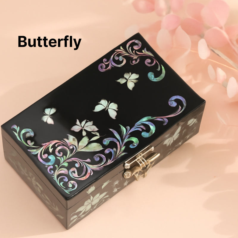 Mother-of-Pearl Floral Jewelry Box