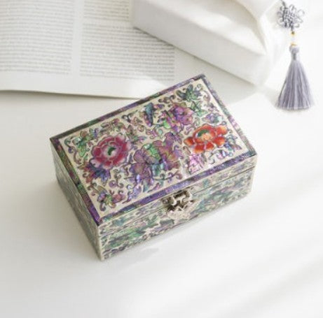 Colored Mother-of-Pearl Mini Jewelry Box 13.5cm