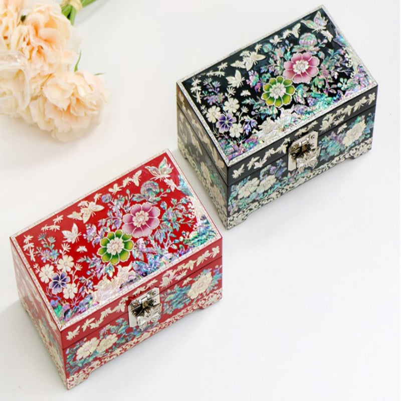 Elegant Floral Mini Mother-of-Pearl Jewelry Box 15cm